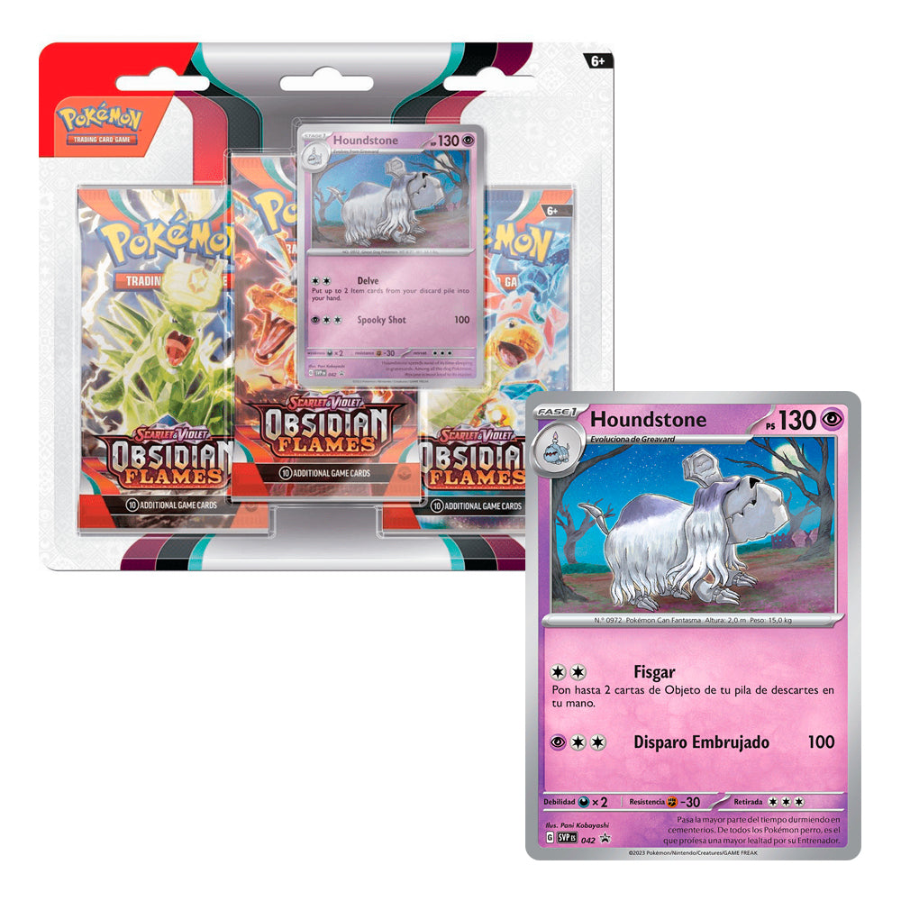 Pack houndstone cartas coleccionables de Pokemon Company con sobres de juego de mesa Obsidian Flames Pack houndstone cartas coleccionables de Pokemon Company con sobres de juego de mesa Obsidian Flames